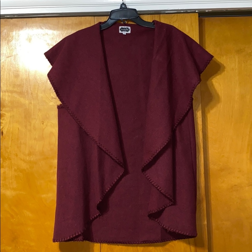 Maroon wool cardigan perfect for layering